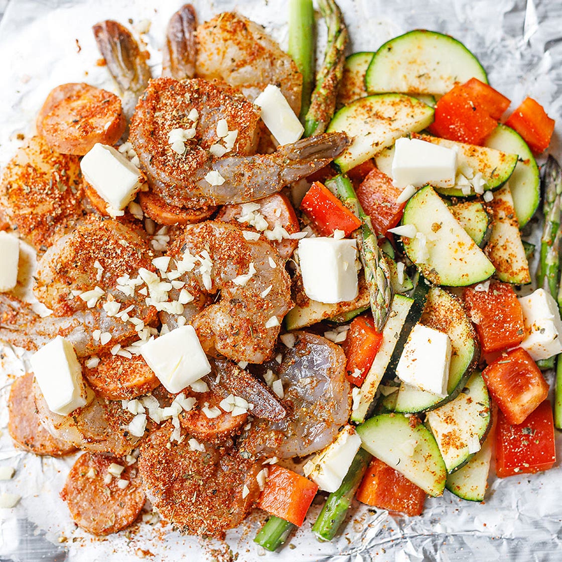 Cajun Sausage Shrimp Foil Packs