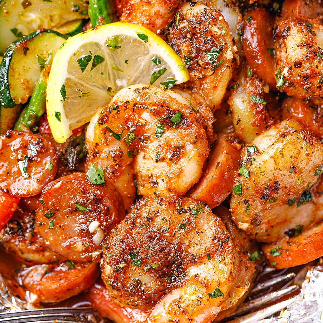 Cajun Sausage Shrimp Foil Packs