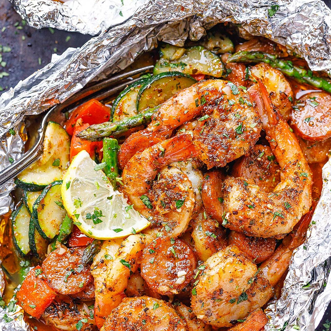 Cajun Sausage Shrimp Foil Packs