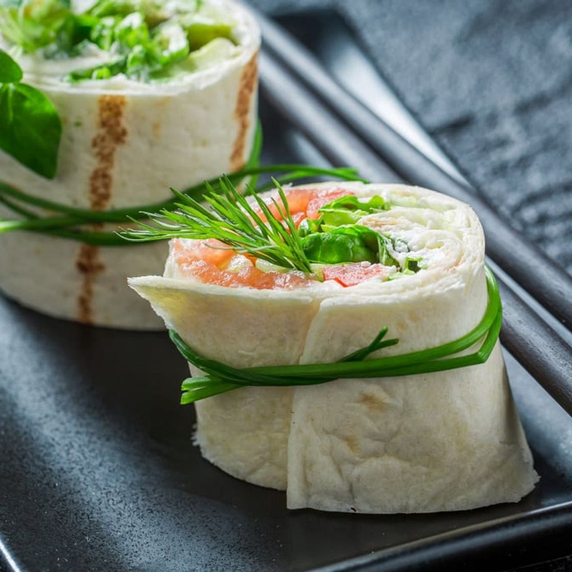 Wrap saumon fumé & crudités