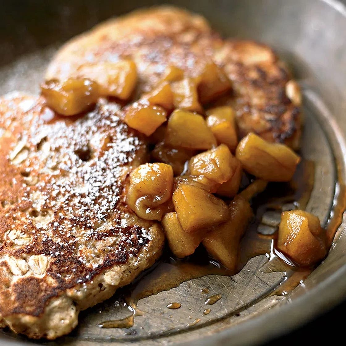 Oatmeal Pancakes With Cinnamon Apples Recipe