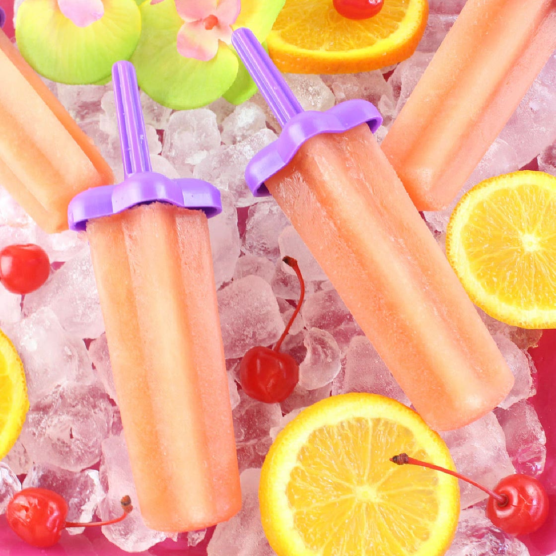 Bahama Mama Ice Pops Recipe, Adult Popsicle perfect for summer!