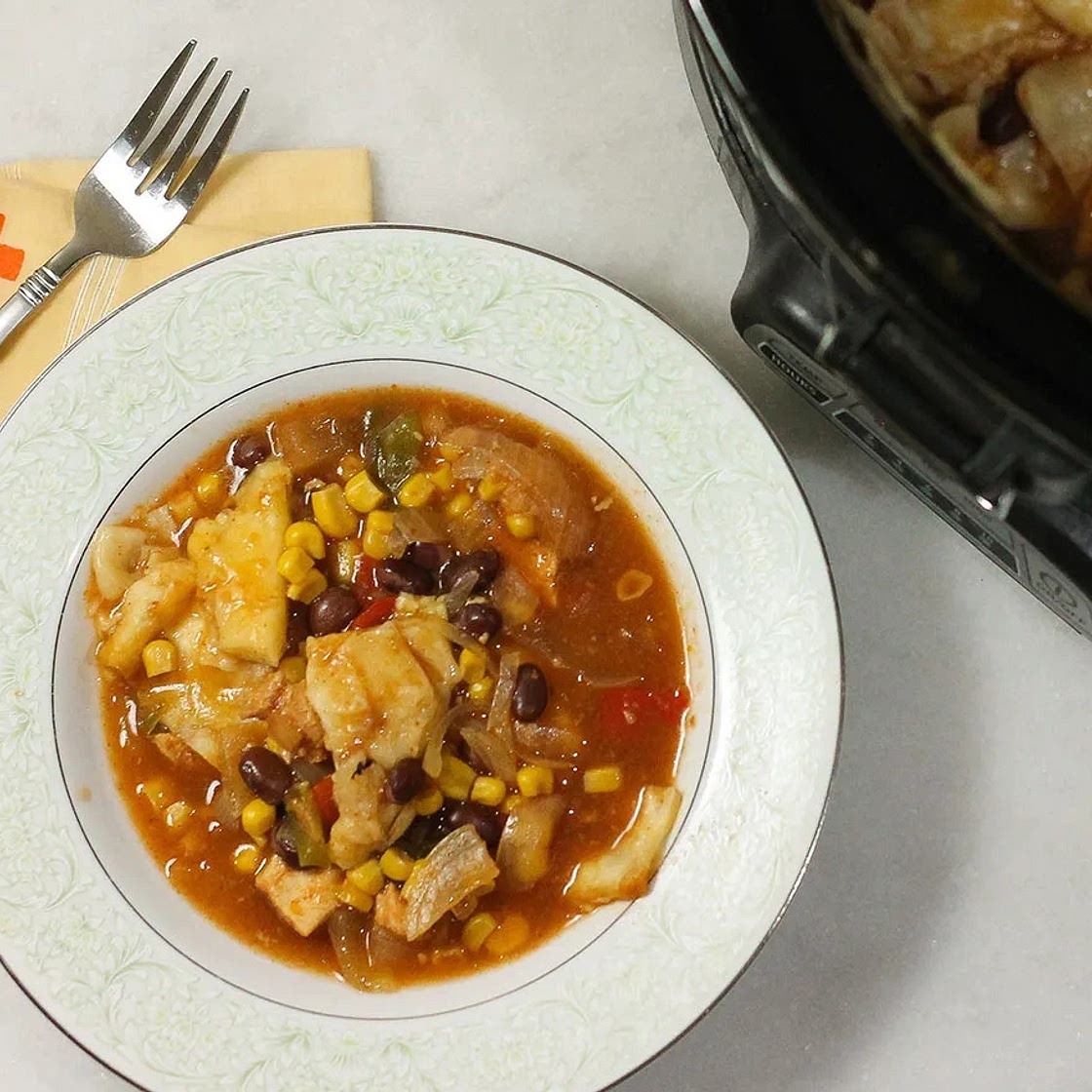 Crock-Pot Chicken Enchilada Casserole Recipe