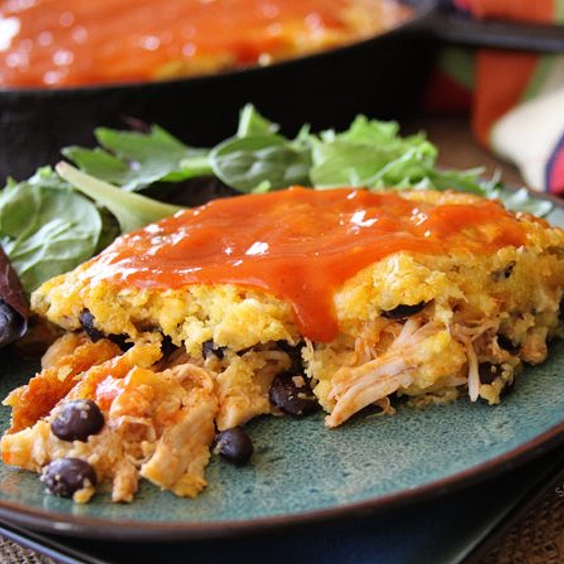 Chicken Enchilada Cornbread Casserole