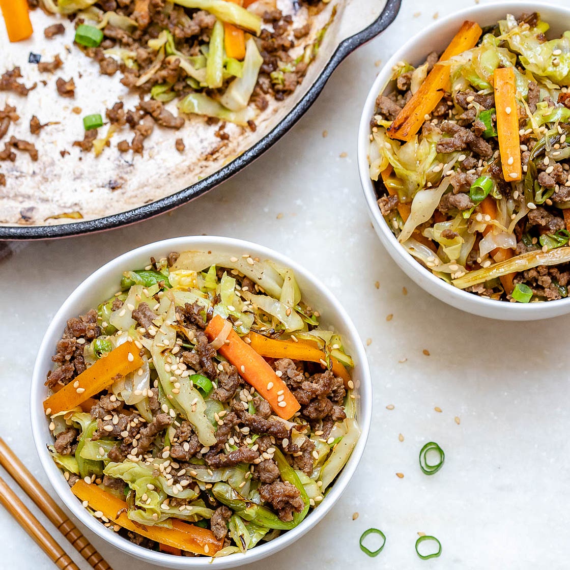 Unstuffed Beef Egg Roll Stir Fry