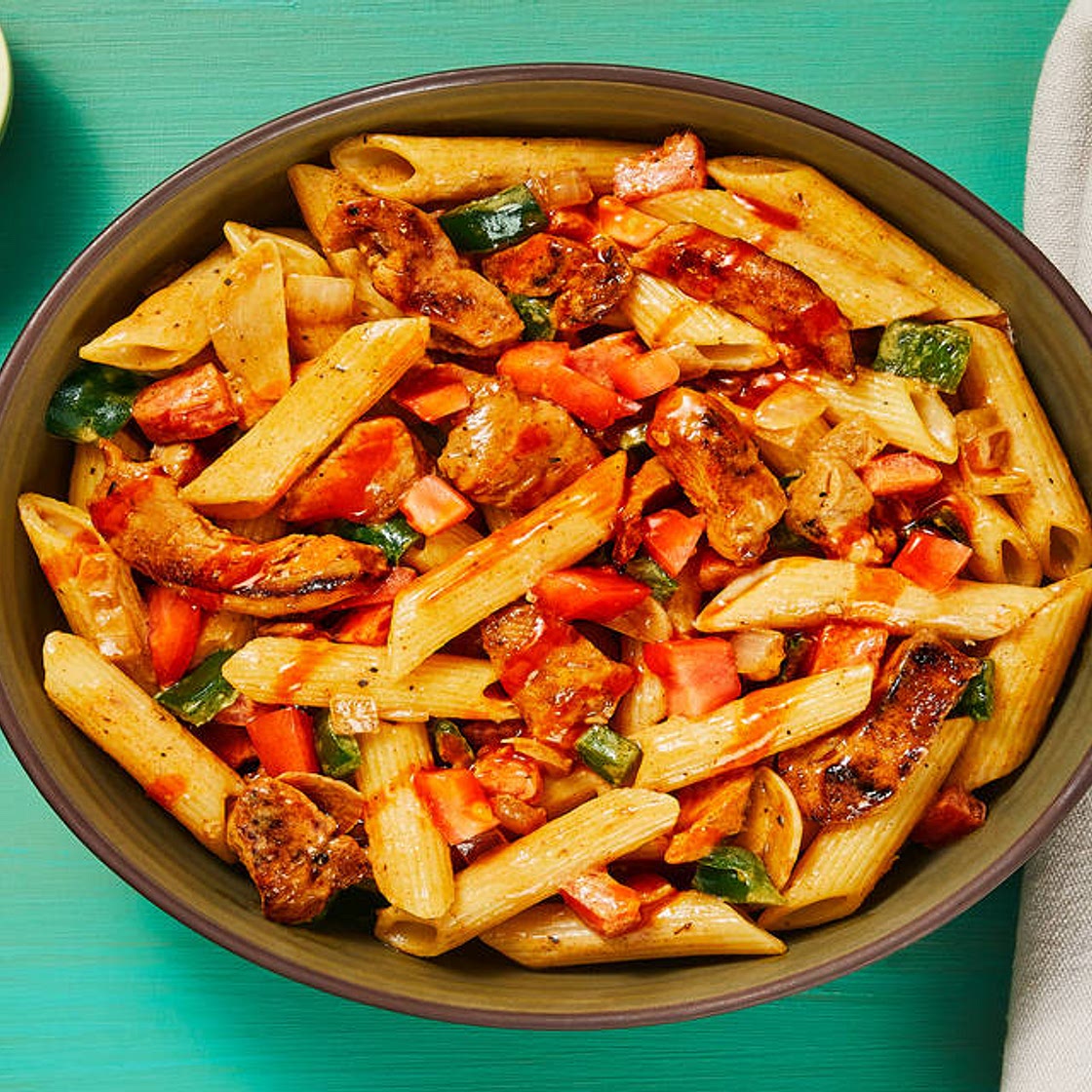 Blackened Chicken Penne with Charred Poblano & Monterey Jack Cheese