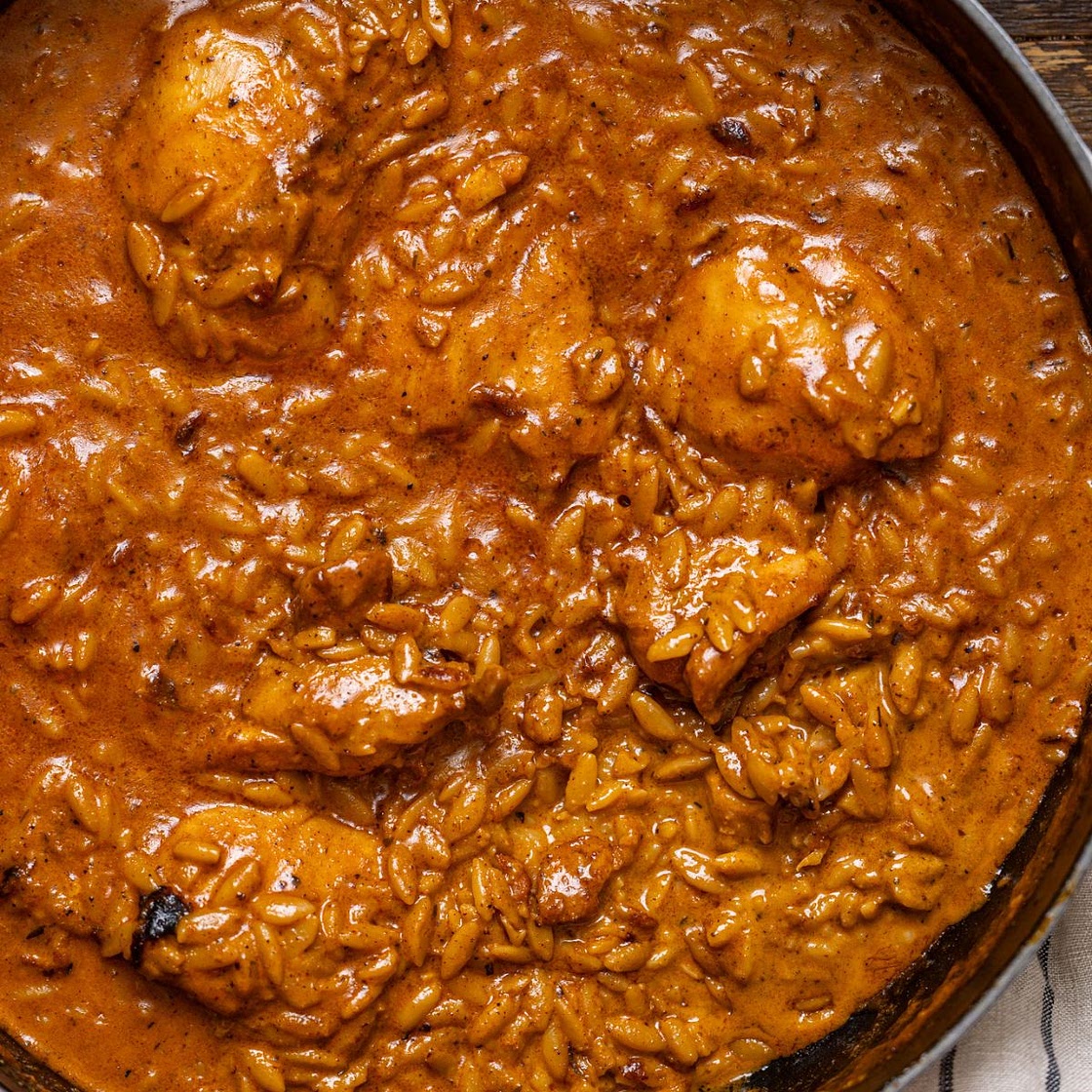One Pot Creamy Cajun Chicken Orzo