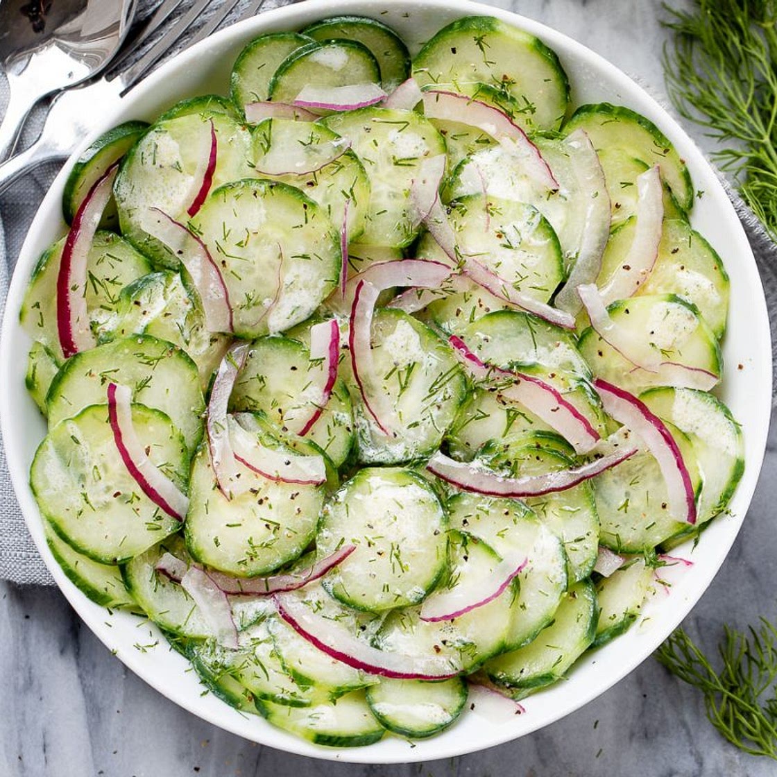 Cucumber Salad with Creamy Dill Sauce