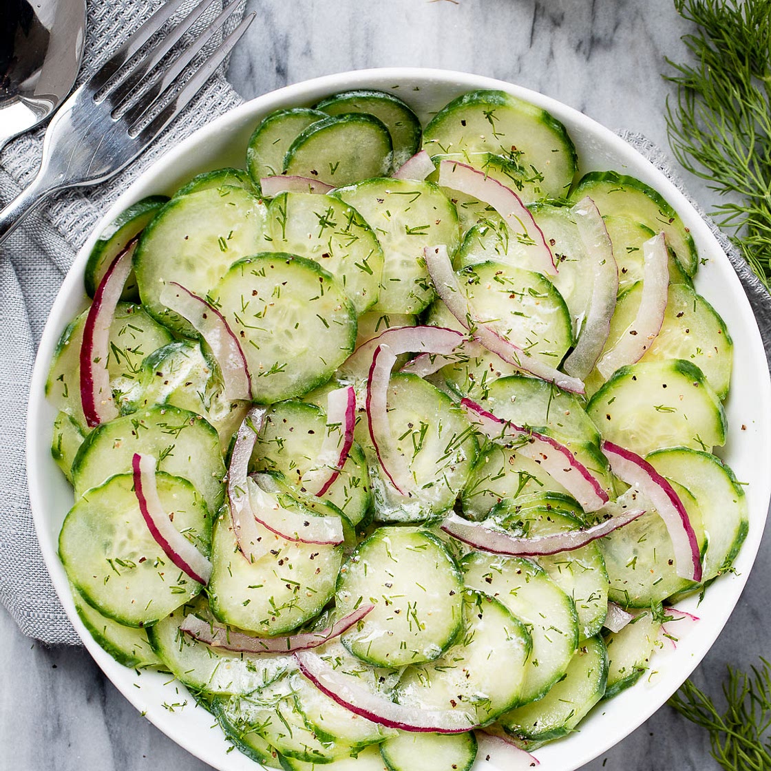 Cucumber Salad with Creamy Dill Sauce