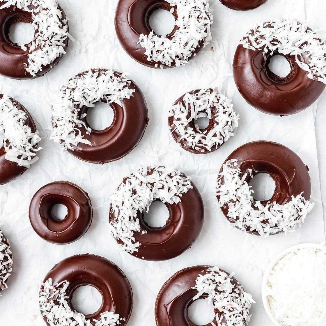 Chocolate Coconut Donuts