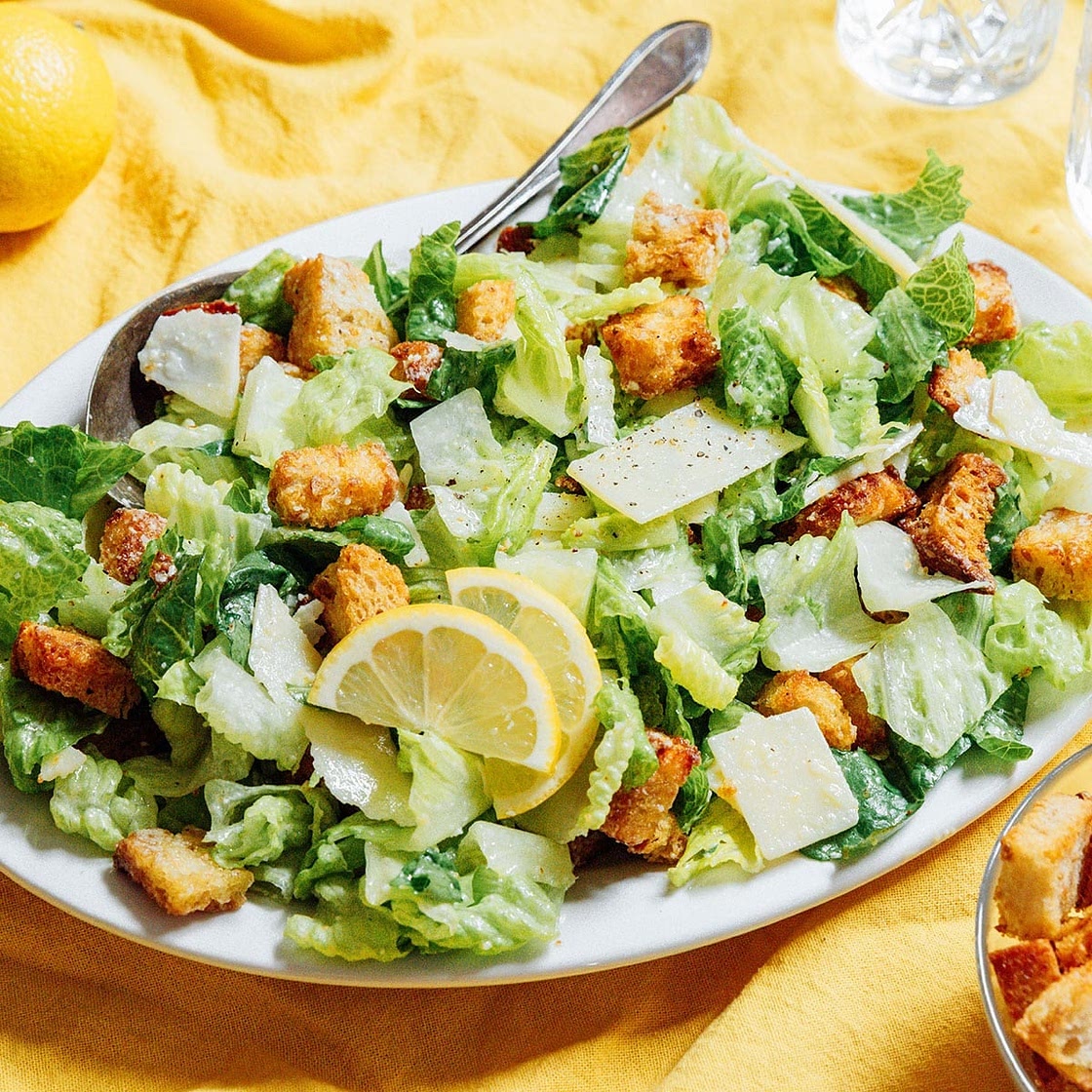 Vegetarian Caesar Salad (No Anchovies!)
