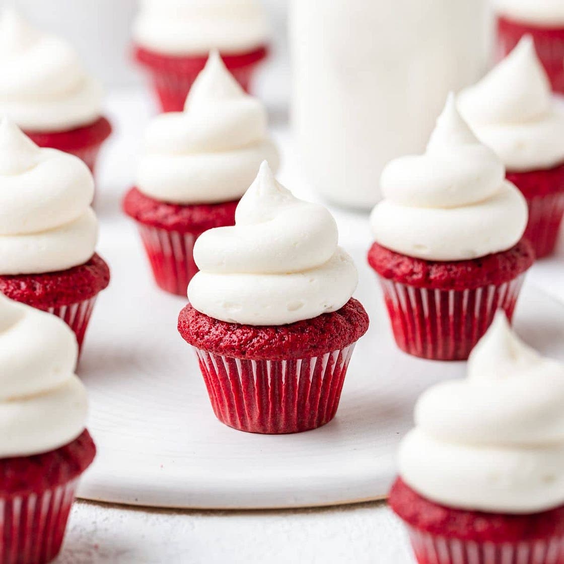 Mini Red Velvet Cupcakes with Cream Cheese Frosting