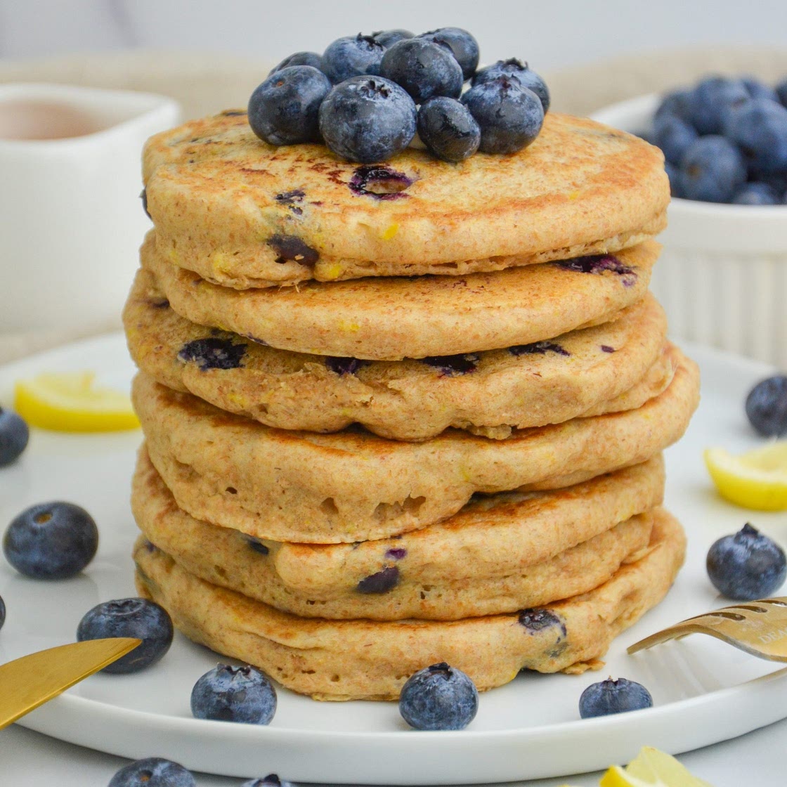 Blueberry Lemon Pancakes (Vegan)