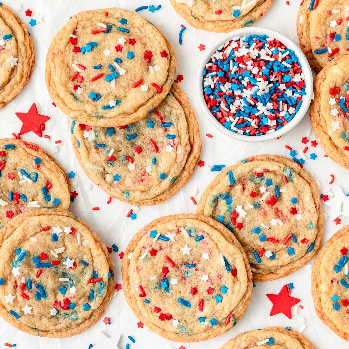 4th of July Sugar Cookies with Sprinkles
