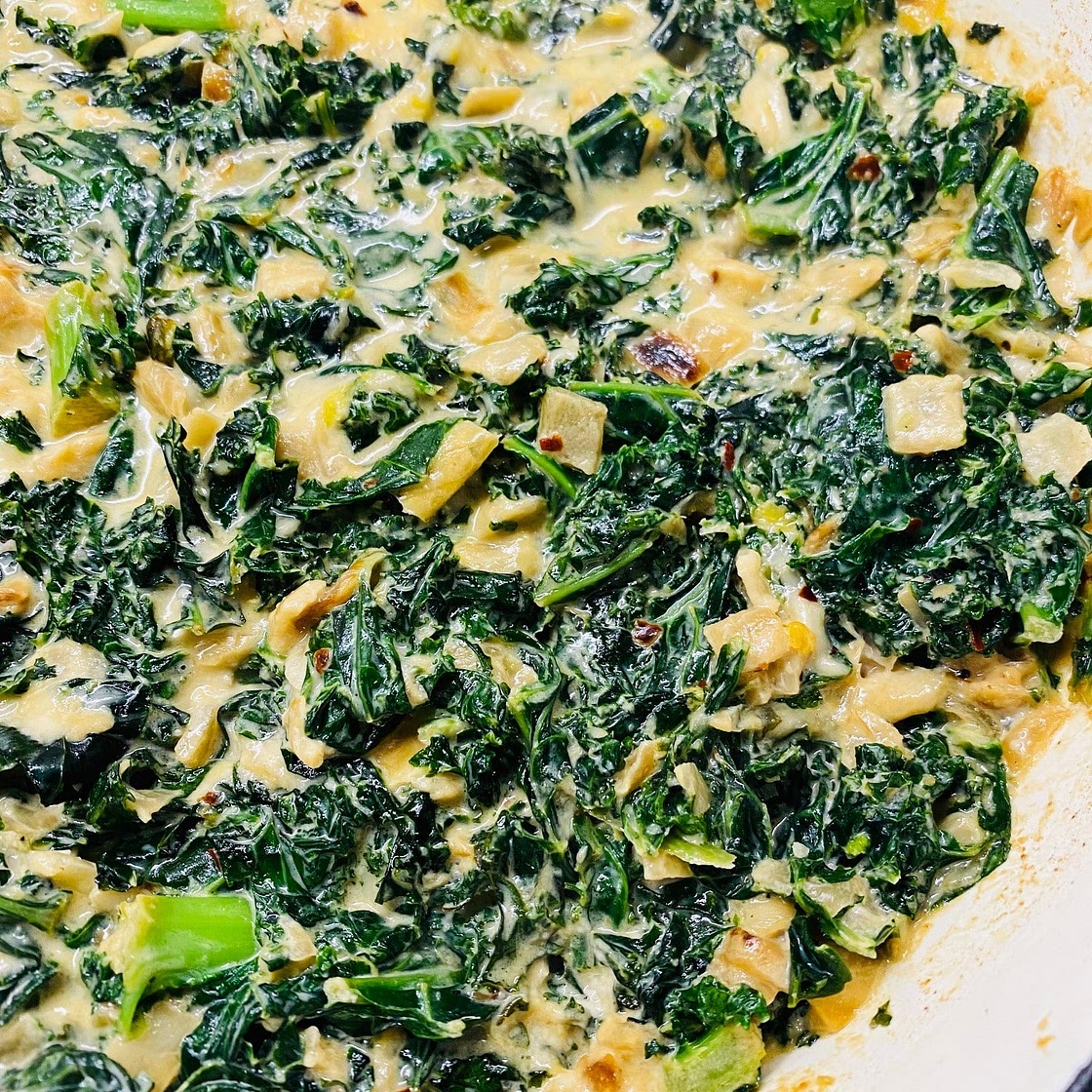 Creamy Lemon Parmesan Kale