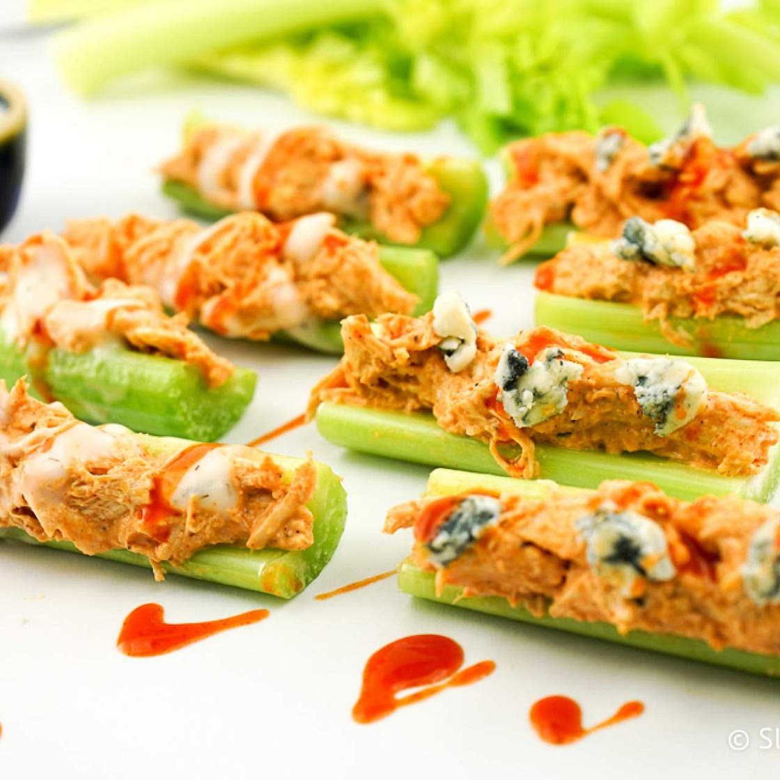 Buffalo Chicken Celery Bites