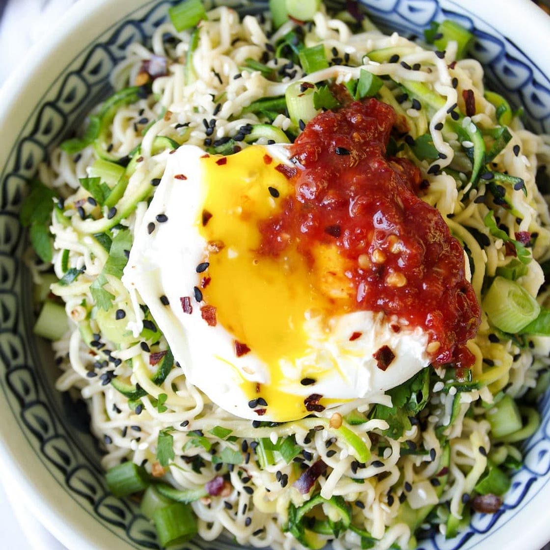 Ginger Garlic Miso Ramen Noodles Recipe with Poached Egg