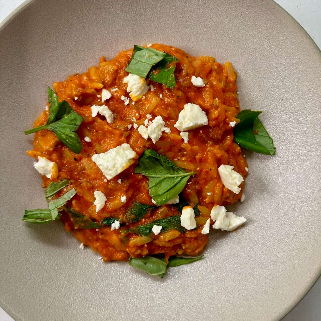 Roasted Red Pepper Sausage Orzo