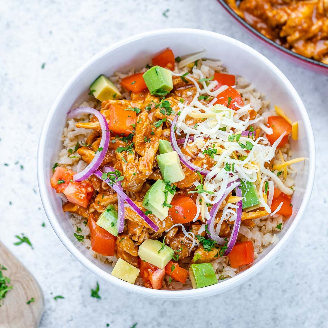 Chicken Enchilada Bowls with Cauliflower Rice