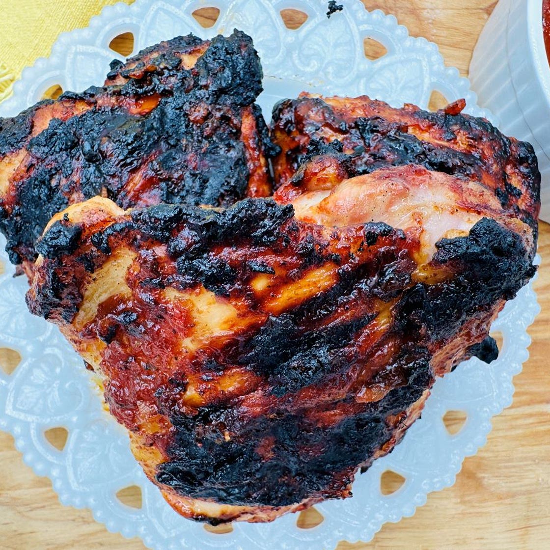 Grilled Barbecue Chicken Thighs
