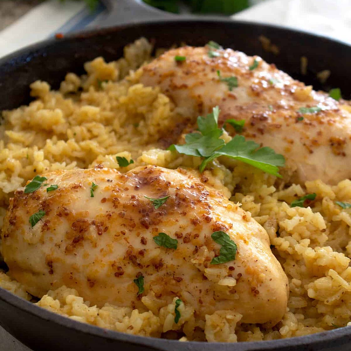 Oven Baked Honey Mustard Chicken and Rice