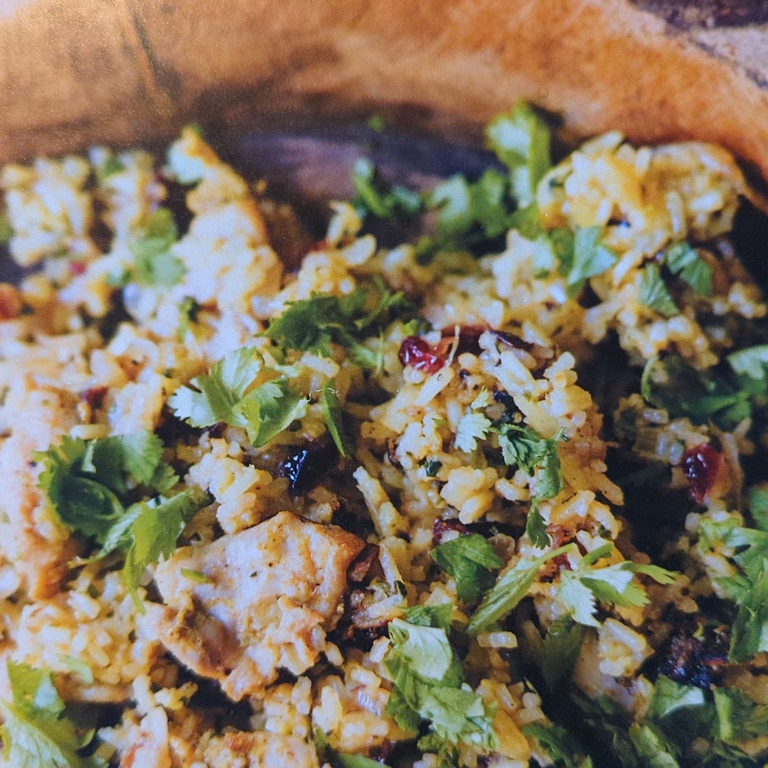 Curried Chicken and Rice with Cranberries