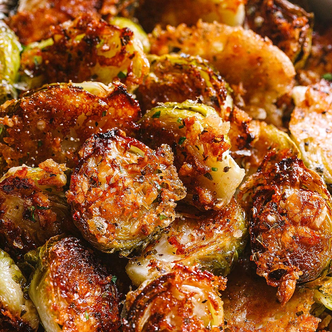 Garlic Parmesan Roasted Brussels Sprouts