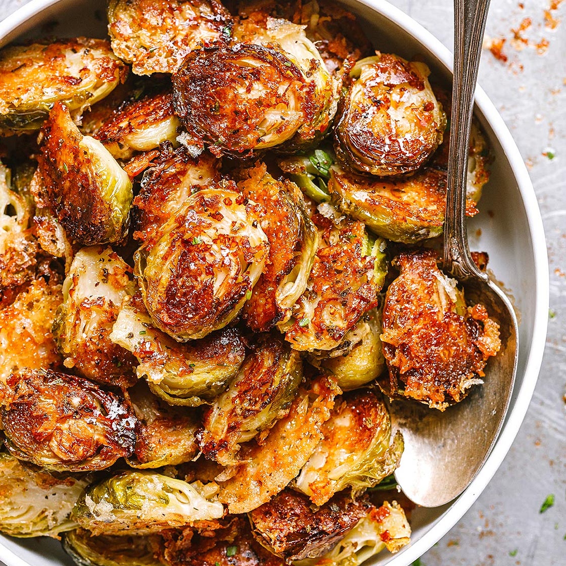 Garlic Parmesan Roasted Brussels Sprouts