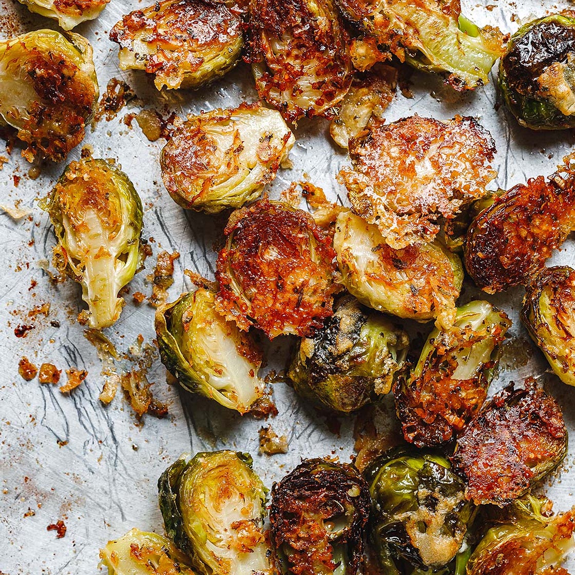 Garlic Parmesan Roasted Brussels Sprouts