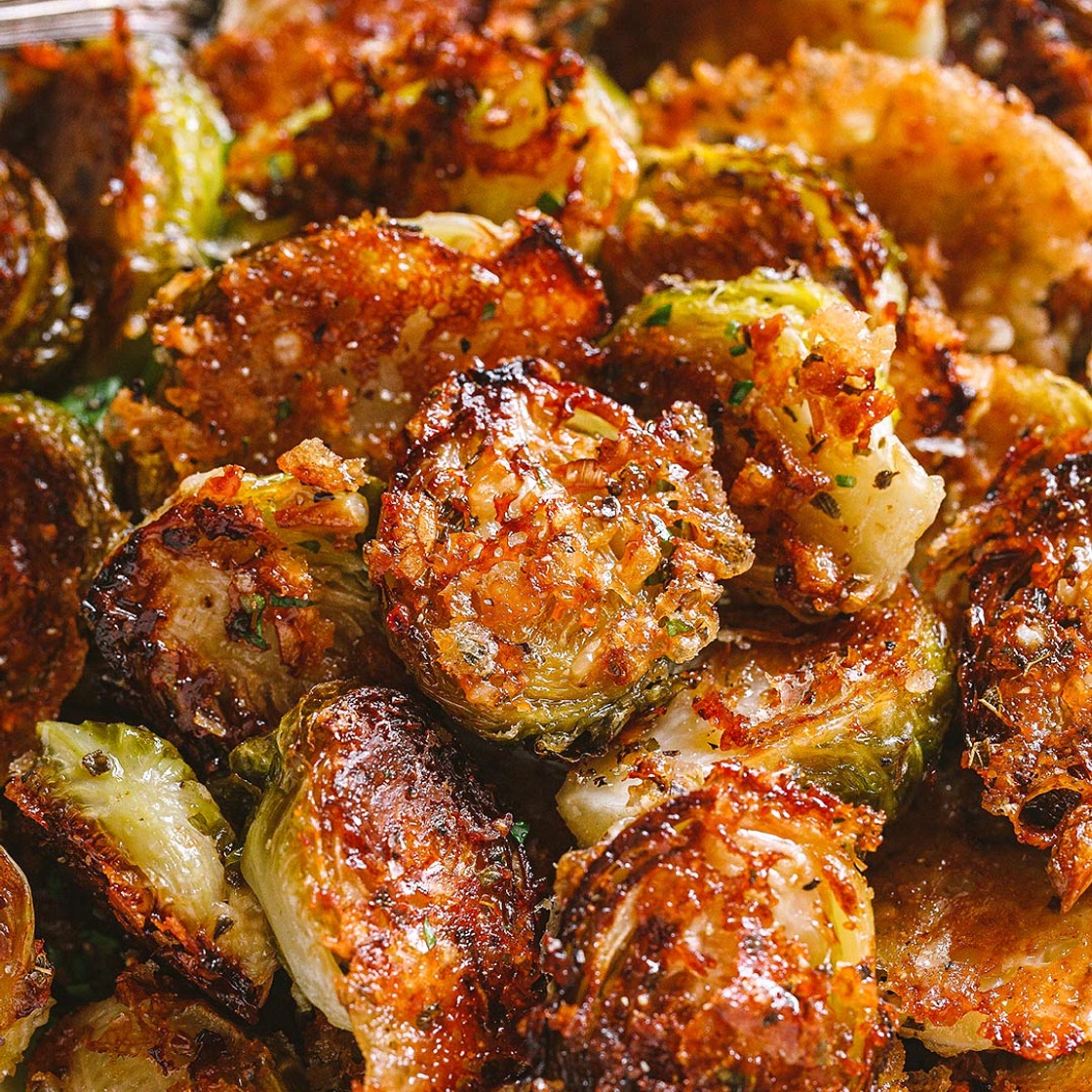 Garlic Parmesan Roasted Brussels Sprouts