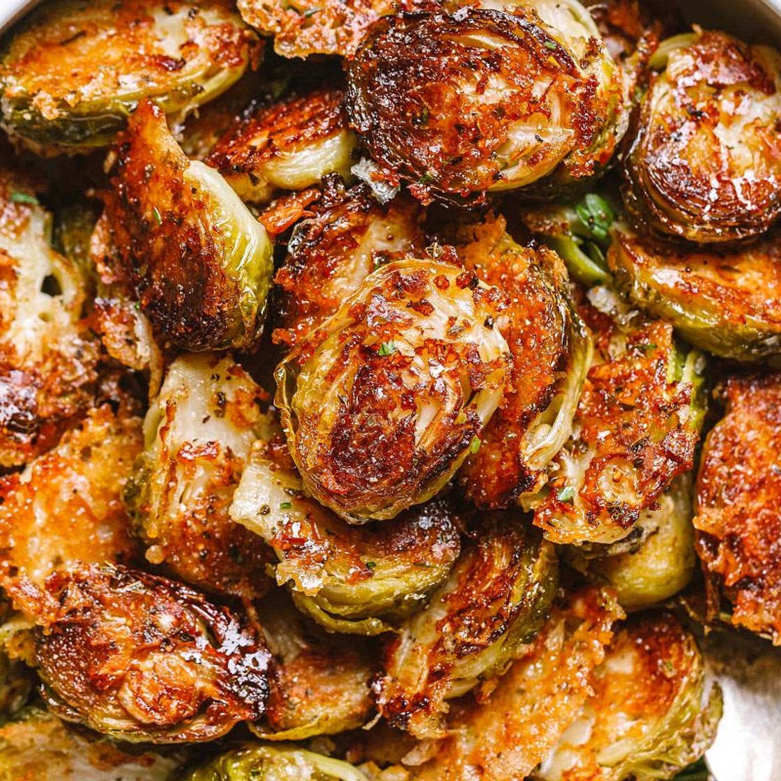 Garlic Parmesan Roasted Brussels Sprouts