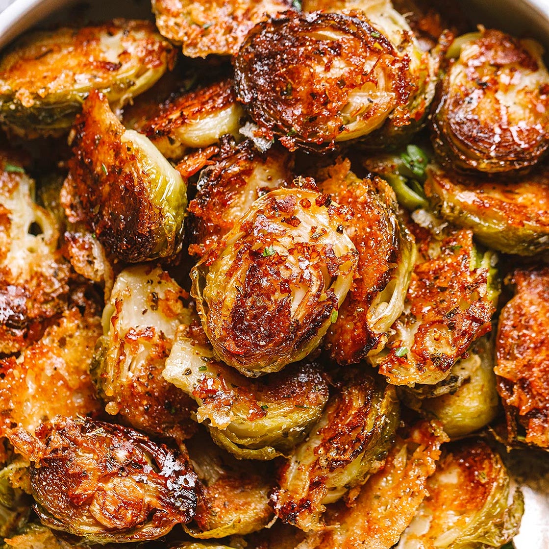 Garlic Parmesan Roasted Brussels Sprouts