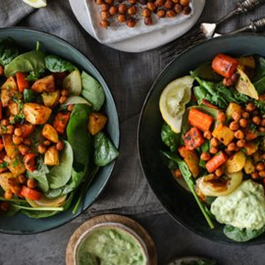 Roasted Vegetable Salad with Crispy Chickpeas