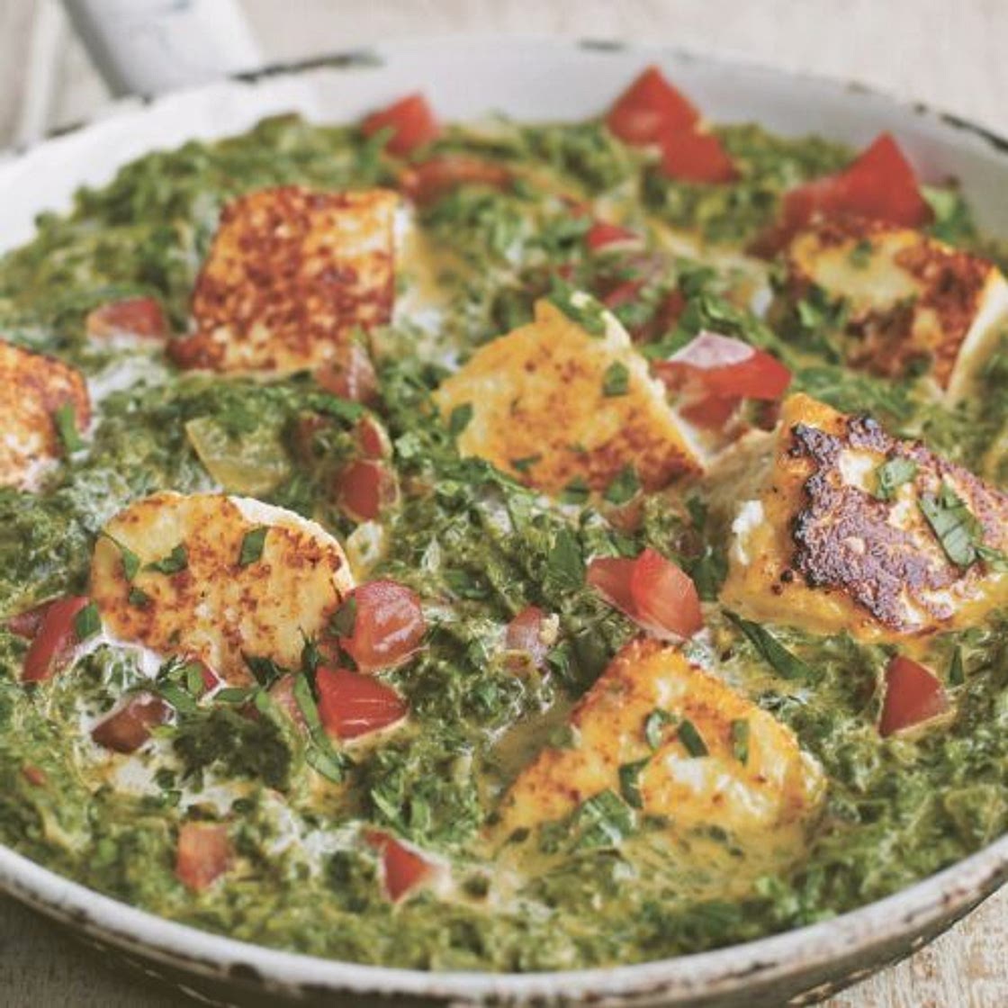 Spinach tomato and tofu curry