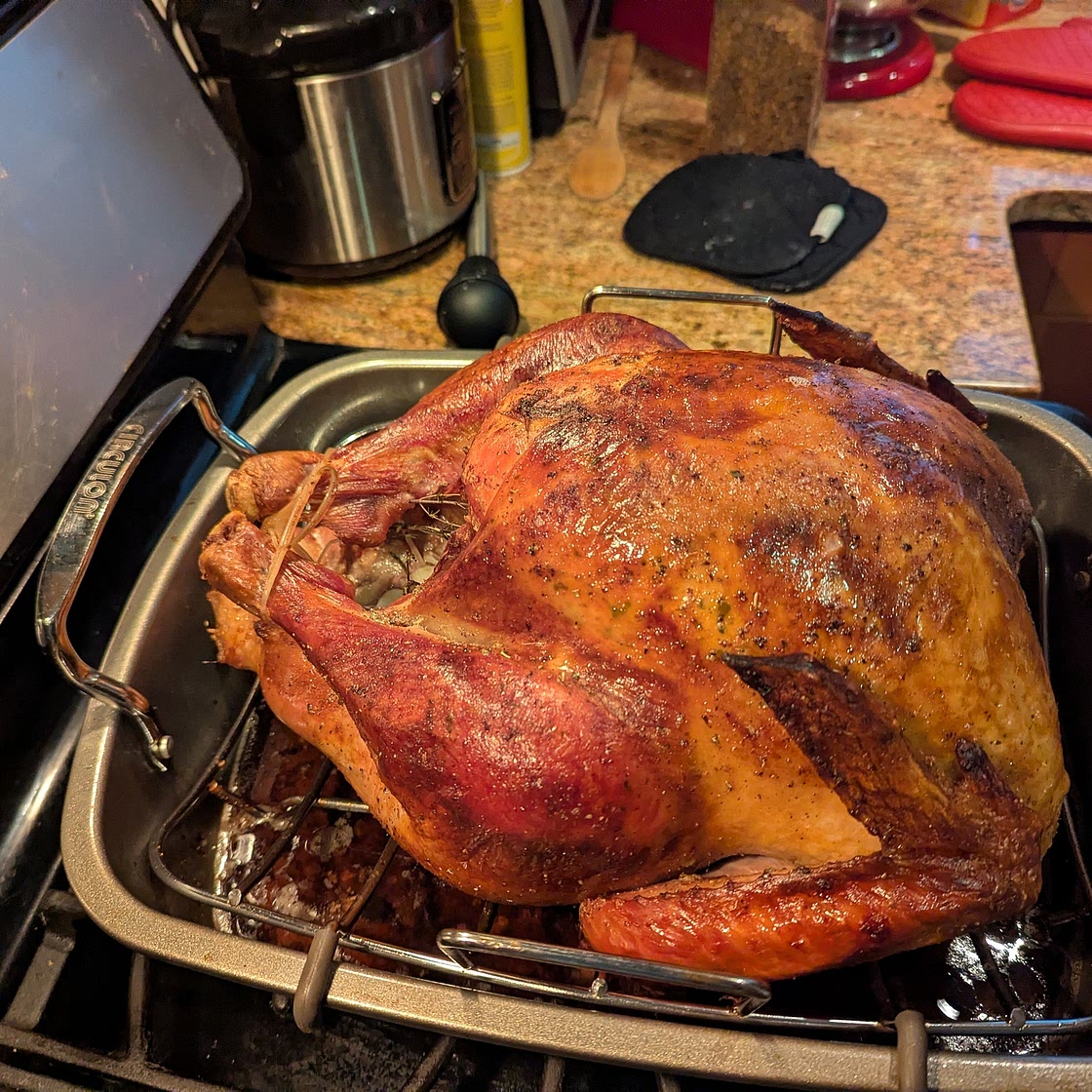 Brined Friendsgiving turkey