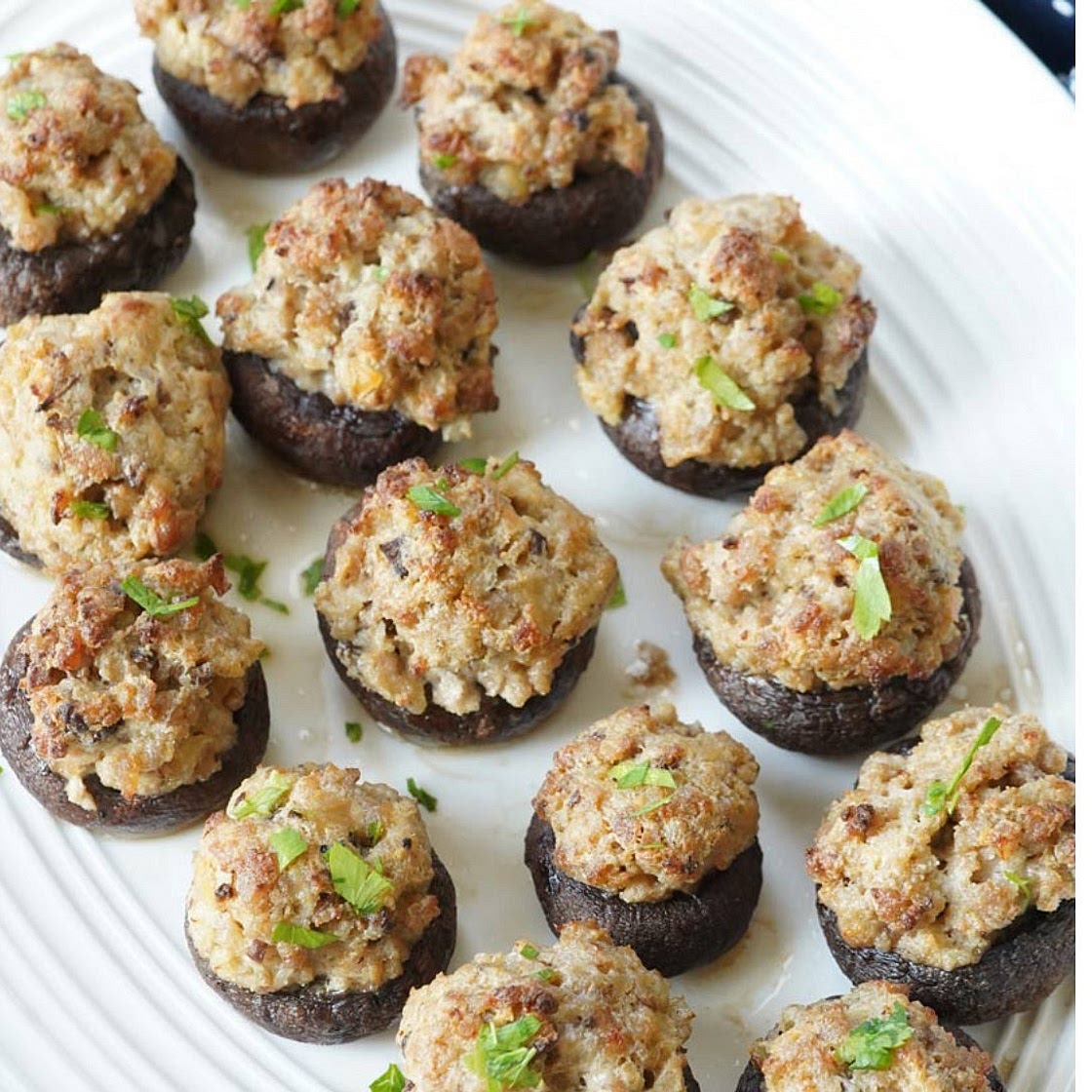 Stuffed Mushrooms with Sausage & Herbs