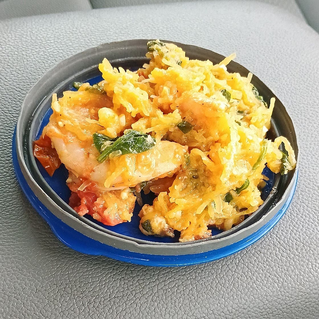 Baked Feta and Shrimp with Spaghetti Squash