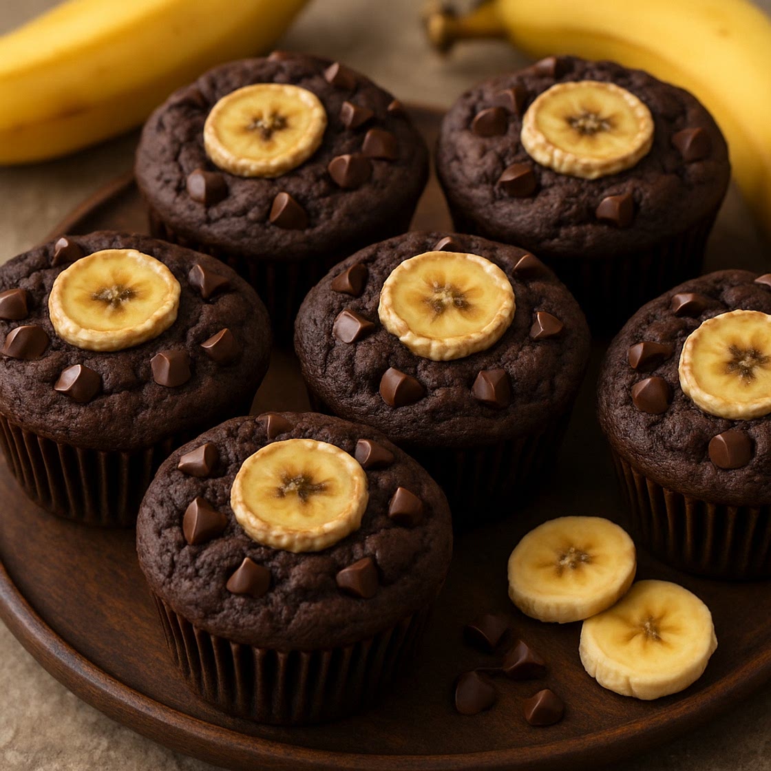 CHOCOLATE BANANA MUFFINS (gluten free)