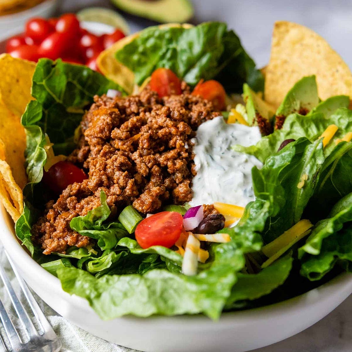 20-Minute Gluten-Free Taco Salad with Ground Beef