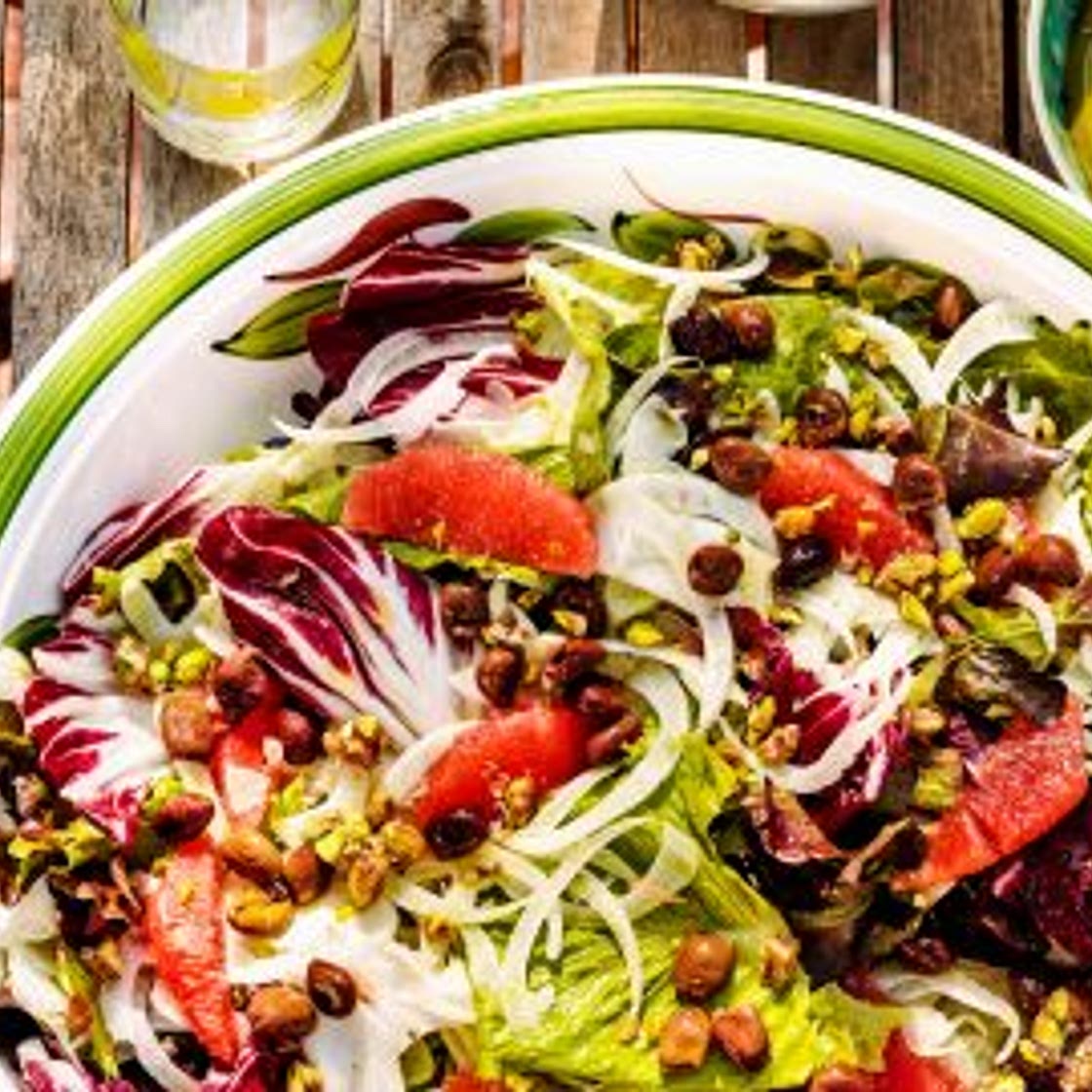 venkelsalade met krokante pistaches & pistachedressing