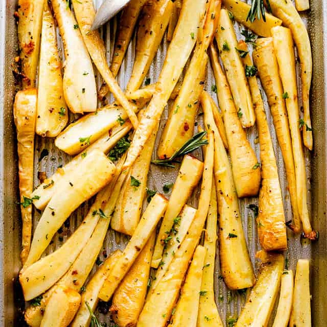Garlic Butter Roasted Parsnips