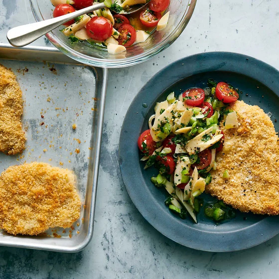 Sheet-Pan Crispy Pork Schnitzel