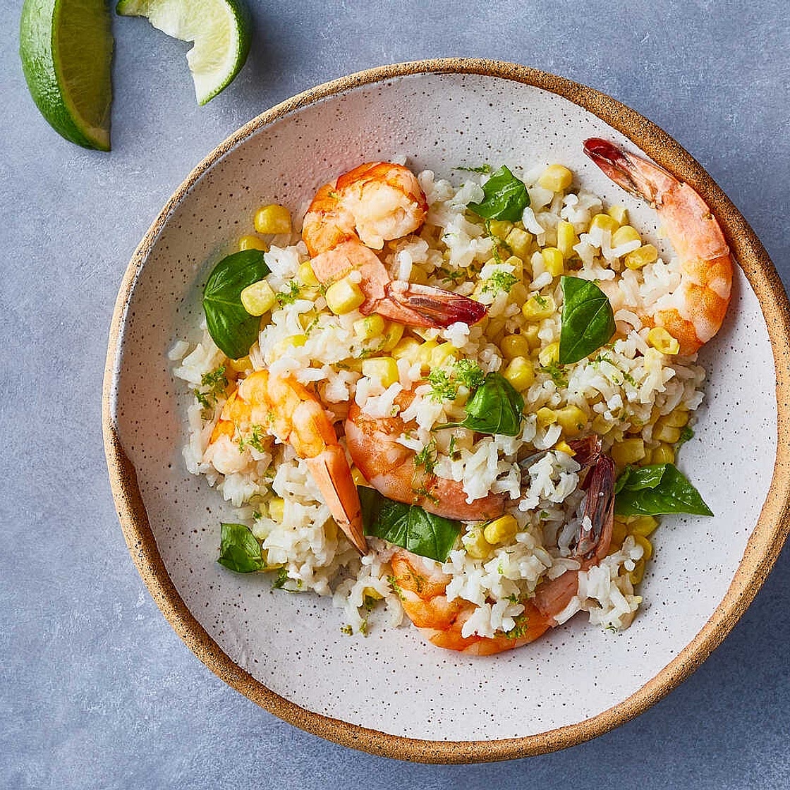 Coconut Rice With Shrimp and Corn
