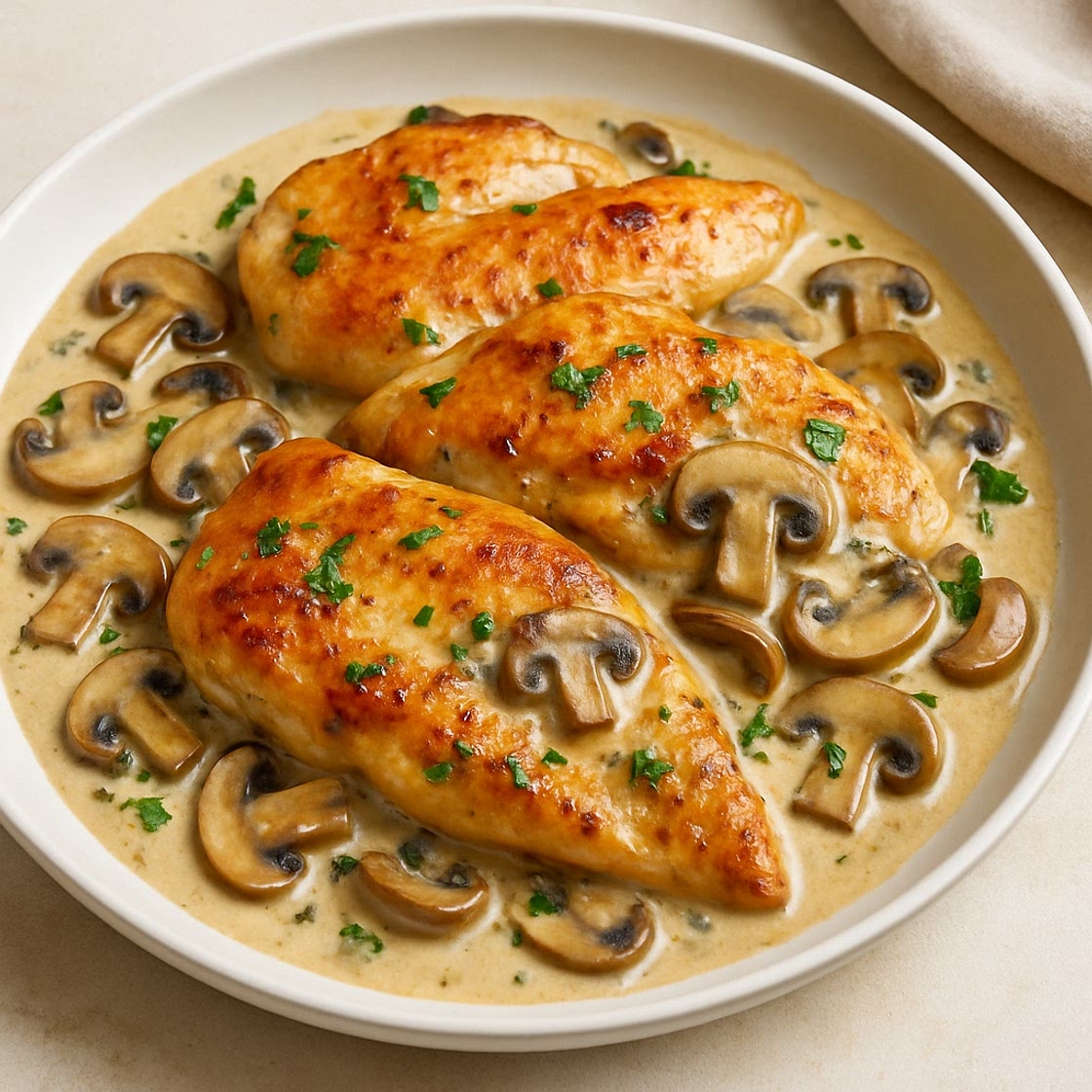 Chicken with Creamy Mushroom Sauce