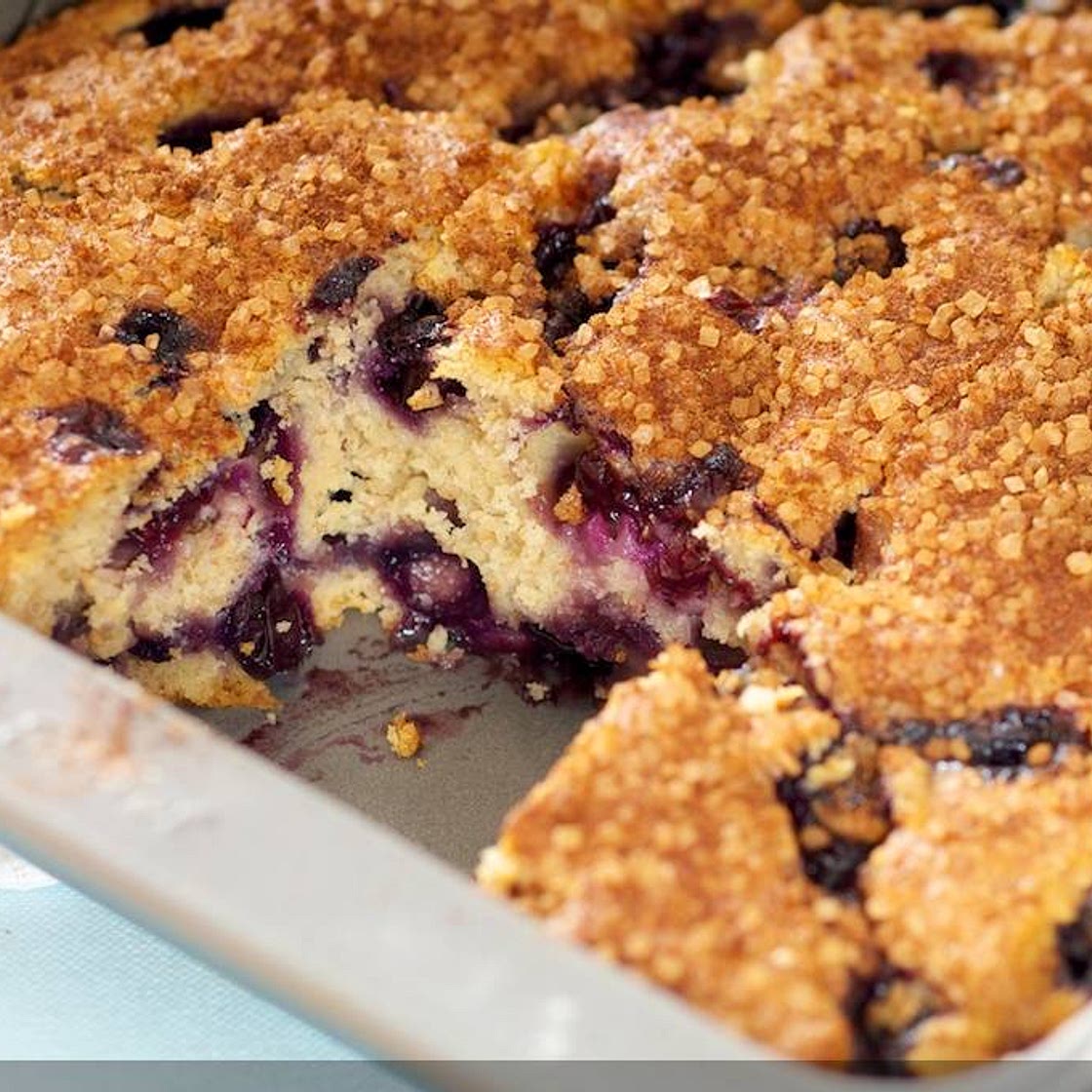 Best Ever Blueberry Coffee Cake (Low Fat)