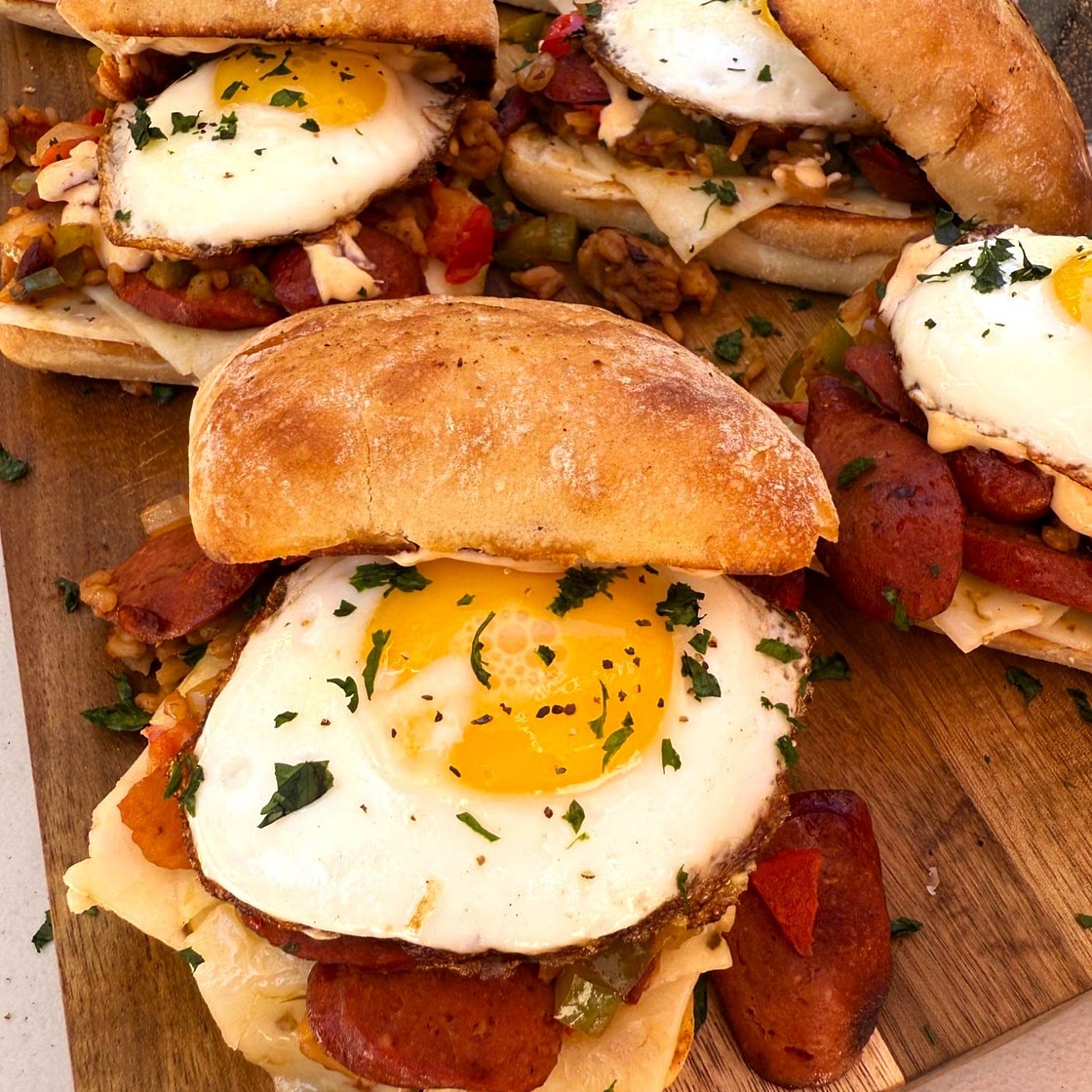 Blackstone Jambalaya Breakfast Sandwiches