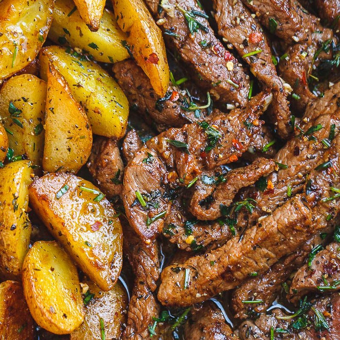 Garlic Butter Steak and Potatoes Skillet