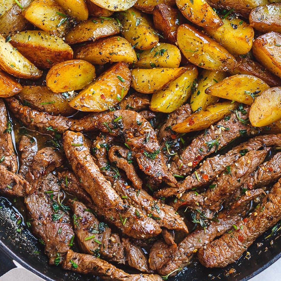 Garlic Butter Steak and Potatoes Skillet
