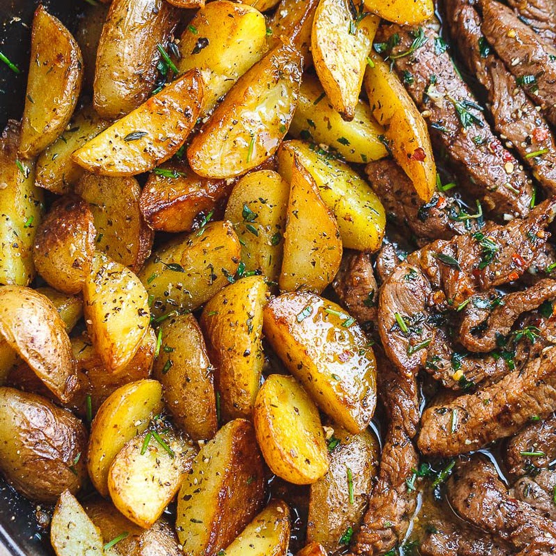 Garlic Butter Steak and Potatoes Skillet