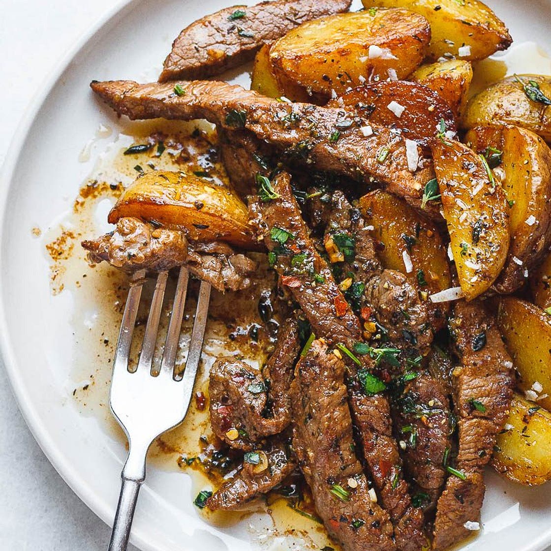 Garlic Butter Steak and Potatoes Skillet